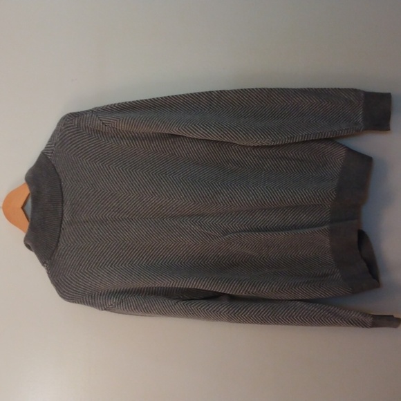 Like New Banana Republic Gray/White XL Cotton & Rayon Blend Full Zip Sweater - Picture 14 of 14
